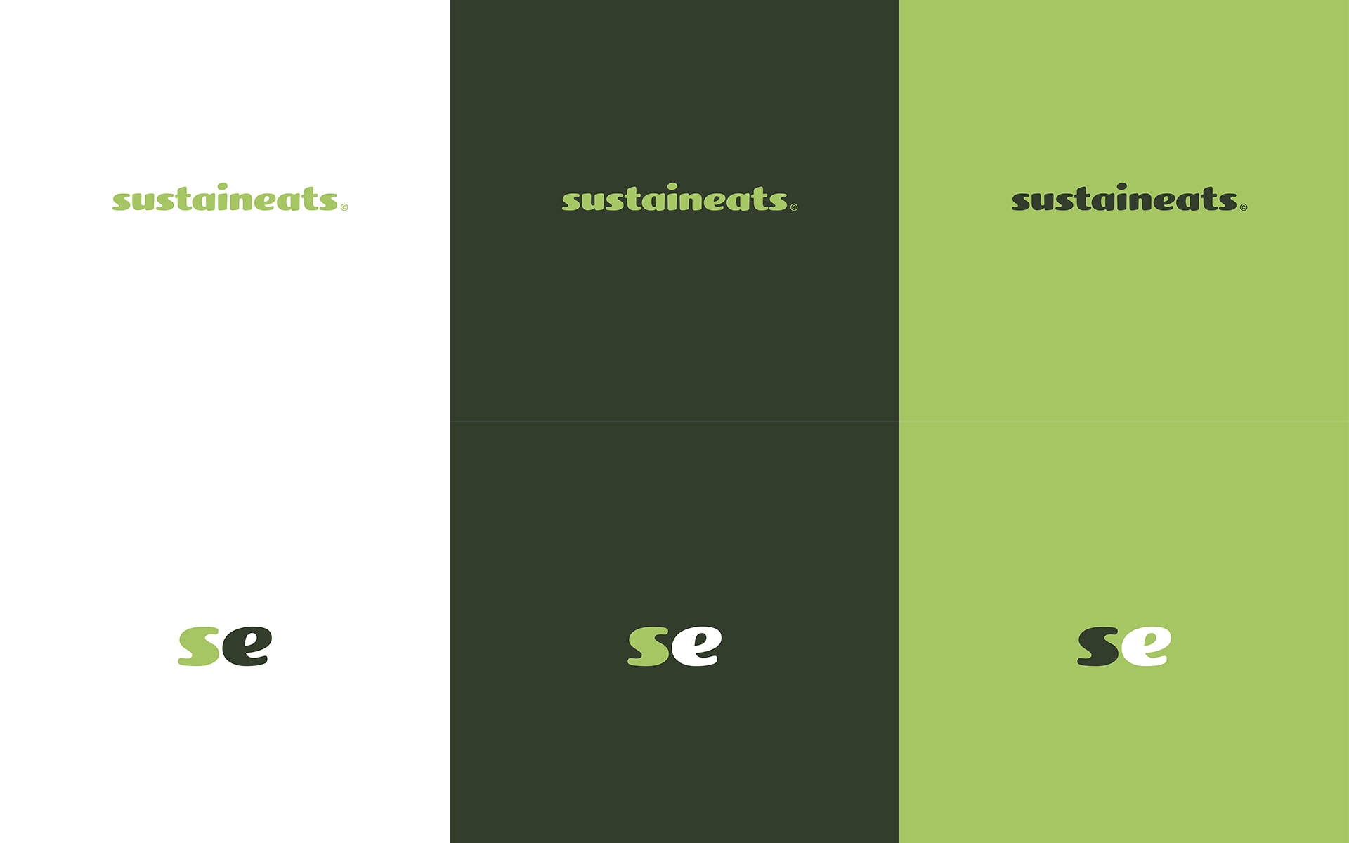 Logotipo da SustainEats monocromatico e versão reduzida do logotipo.